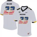 Wholesale Cheap Missouri Tigers 23 Johnny Roland White USA Flag Nike College Football Jersey