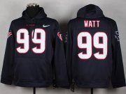 Wholesale Cheap Houston Texans #99 J.J. Watt Blue Pullover Hoodie