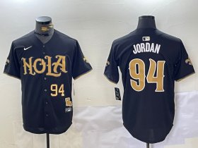 Men\'s New Orleans Saints #94 Cameron Jordan Black Cool Base Stitched Baseball Jerseys