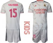 Wholesale Cheap Youth 2021-2022 Club Real Madrid home white 15 Adidas Soccer Jersey