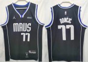 Wholesale Cheap Men's Dallas Mavericks #77 Luka Doncic Black Stitched Jersey