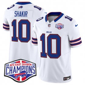 Cheap Men\'s Buffalo Bills #10 Khalil Shakir White F.U.S.E. 2024 AFC East Division Champions Vapor Limited Stitched Football Jersey