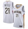 Men's New Orleans Pelicans #21 Yves Missi White 2024 Draft Association Edition Stitched Basketball Jersey