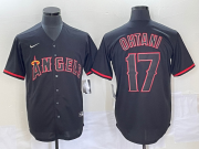 Wholesale Cheap Men's Los Angeles Angels #17 Shohei Ohtani Lights Out Black Fashion Cool base Nike Jersey