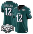 Cheap Men's Philadelphia Eagles #12 Randall Cunningham Green 2024 New NFC East Champions F.U.S.E. Vapor Untouchable Limited Stitched Football Jersey