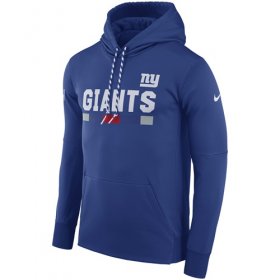 Wholesale Cheap Men\'s New York Giants Nike Royal Sideline ThermaFit Performance PO Hoodie