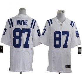 Wholesale Cheap Nike Colts #87 Reggie Wayne White Men\'s Stitched NFL Elite Jersey