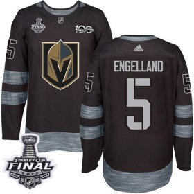 Wholesale Cheap Adidas Golden Knights #5 Deryk Engelland Black 1917-2017 100th Anniversary 2018 Stanley Cup Final Stitched NHL Jersey