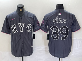 Cheap Men\'s New York Mets #39 Edwin Diaz Gray 2024 City Connect Cool Base Jersey