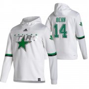 Wholesale Cheap Dallas Stars #14 Jamie Benn Adidas Reverse Retro Pullover Hoodie White