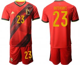 Wholesale Cheap Men 2021 European Cup Belgium home red 23 Soccer Jersey