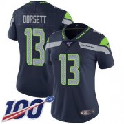 Wholesale Cheap Nike Seahawks #13 Phillip Dorsett Steel Blue Team Color Women's Stitched NFL 100th Season Vapor Untouchable Limited Jersey