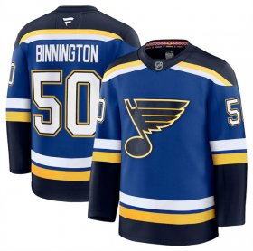 Men\'s St. Louis Blues #50 Jordan Binnington Blue 2024-25 Home Stitched Hockey Jersey