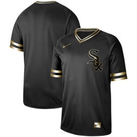 Wholesale Cheap Nike White Sox Blank Black Gold Authentic Stitched MLB Jersey