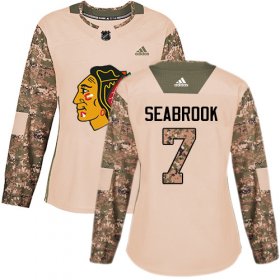 Wholesale Cheap Adidas Blackhawks #7 Brent Seabrook Camo Authentic 2017 Veterans Day Women\'s Stitched NHL Jersey