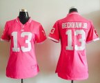 Wholesale Cheap Nike Giants #13 Odell Beckham Jr Pink Women's Stitched NFL Elite Bubble Gum Jersey