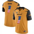 Wholesale Cheap Missouri Tigers 1 Tyler Badie Gold USA Flag Nike College Football Jersey