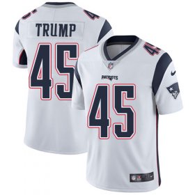 Wholesale Cheap Nike Patriots #45 Donald Trump White Youth Stitched NFL Vapor Untouchable Limited Jersey