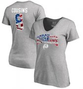 Wholesale Cheap Women's Washington Redskins #8 Kirk Cousins NFL Pro Line by Fanatics Branded Banner Wave Name & Number T-Shirt Heathered Gray