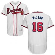 Wholesale Cheap Braves #16 Brian McCann White Flexbase Authentic Collection Stitched MLB Jersey