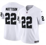 Cheap Men's Las Vegas Raiders #22 Alexander Mattison White 2024 F.U.S.E. Vapor Football Stitched Jersey