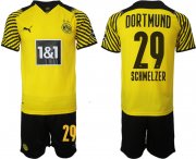 Wholesale Cheap Men 2021-2022 Club Borussia Dortmund home 29 yellow Soccer Jersey