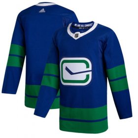 Wholesale Cheap Adidas Canucks Blank Blue Alternate Authentic Stitched NHL Jersey