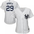 Wholesale Cheap Yankees #29 Gio Urshela White Strip Home Women's Stitched MLB Jersey