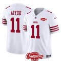 Cheap Men's San Francisco 49ers #11 Brandon Aiyuk White 2023 F.U.S.E. NFC West Champions Patch Football Stitched Jersey