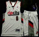 Wholesale Cheap Portland Trail Blazers #0 Damian Lillard White Revolution 30 Swingman Jersey Short Suits