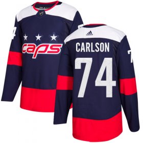 Wholesale Cheap Adidas Capitals #74 John Carlson Navy Authentic 2018 Stadium Series Stitched NHL Jersey