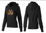 Wholesale Cheap Women's Cincinnati Bengals Logo Pullover Hoodie Black