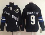 Wholesale Cheap Tampa Bay Lightning #9 Tyler Johnson Black Women's Old Time Heidi NHL Hoodie