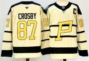 Cheap Men's Pittsburgh Penguins #87 Sidney Crosby Cream 2024-25 With C Patch Winter Classic Stitched Hockey Jersey