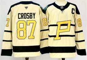 Cheap Men\'s Pittsburgh Penguins #87 Sidney Crosby Cream 2024-25 With C Patch Winter Classic Stitched Hockey Jersey