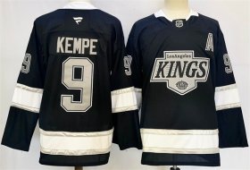 Cheap Men\'s Los Angeles Kings #9 Adrian Kempe Black 2024-25 Home With A Patch Stitched Hockey Jersey