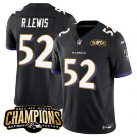 Cheap Men\'s Baltimore Ravens #52 Ray Lewis Black 2023 F.U.S.E. AFC North Champions Vapor Limited Football Stitched Jersey