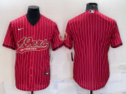 Wholesale Cheap Men's San Francisco 49ers Blank Red Pinstripe With Patch Cool Base Stitched Baseball Jersey