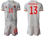 Wholesale Cheap Men 2021 European Cup Spain away white 13 Soccer Jersey