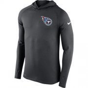 Wholesale Cheap Men's Tennessee Titans Nike Charcoal Stadium Touch Long Sleeve Hooded Performance T-Shirt