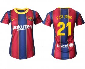 Wholesale Cheap Women 2020-2021 Barcelona home aaa version 21 red Soccer Jerseys