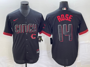 Wholesale Cheap Men's Cincinnati Reds #9 Matt McLain Black 2023 City Connect Cool Base Stitched Jersey 1