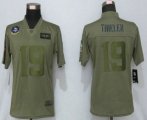 Wholesale Cheap Women's Minnesota Vikings #19 Adam Thielen NEW Olive 2019 Salute To Service Stitched NFL Nike Limited Jersey