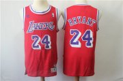 Wholesale Cheap Men's Los Angeles Lakers #24 Kobe Bryant Red Swingman Throwback Jersey