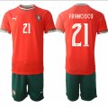 Cheap Men's Portugal Team #21 Francisco 2025 Red Home Soccer Jersey Suit