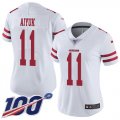 Wholesale Cheap Nike 49ers #11 Brandon Aiyuk White Women's Stitched NFL 100th Season Vapor Untouchable Limited Jersey