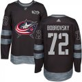 Wholesale Cheap Adidas Blue Jackets #72 Sergei Bobrovsky Black 1917-2017 100th Anniversary Stitched NHL Jersey