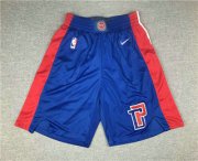 Wholesale Cheap Men's Detroit Pistons New Blue 2019 Nike Swingman Stitched Shorts