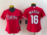 Women's Philadelphia Phillies #16 Brandon Marsh Red Stitched Cool Base Jersey