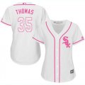 Wholesale Cheap White Sox #35 Frank Thomas White/Pink Fashion Women's Stitched MLB Jersey